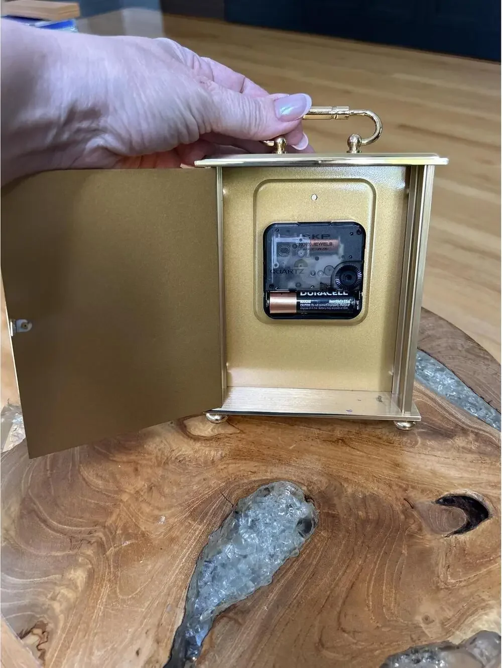 Vintage Seiko Brass Mantel Clock with Roman Numerals
